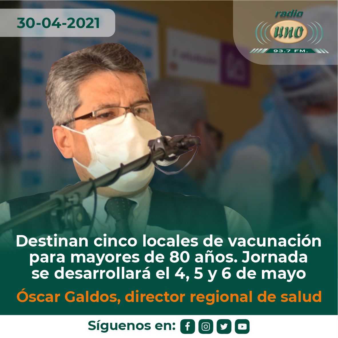 En cinco colegios vacunarán a más de 4 mil adultos mayores en Tacna